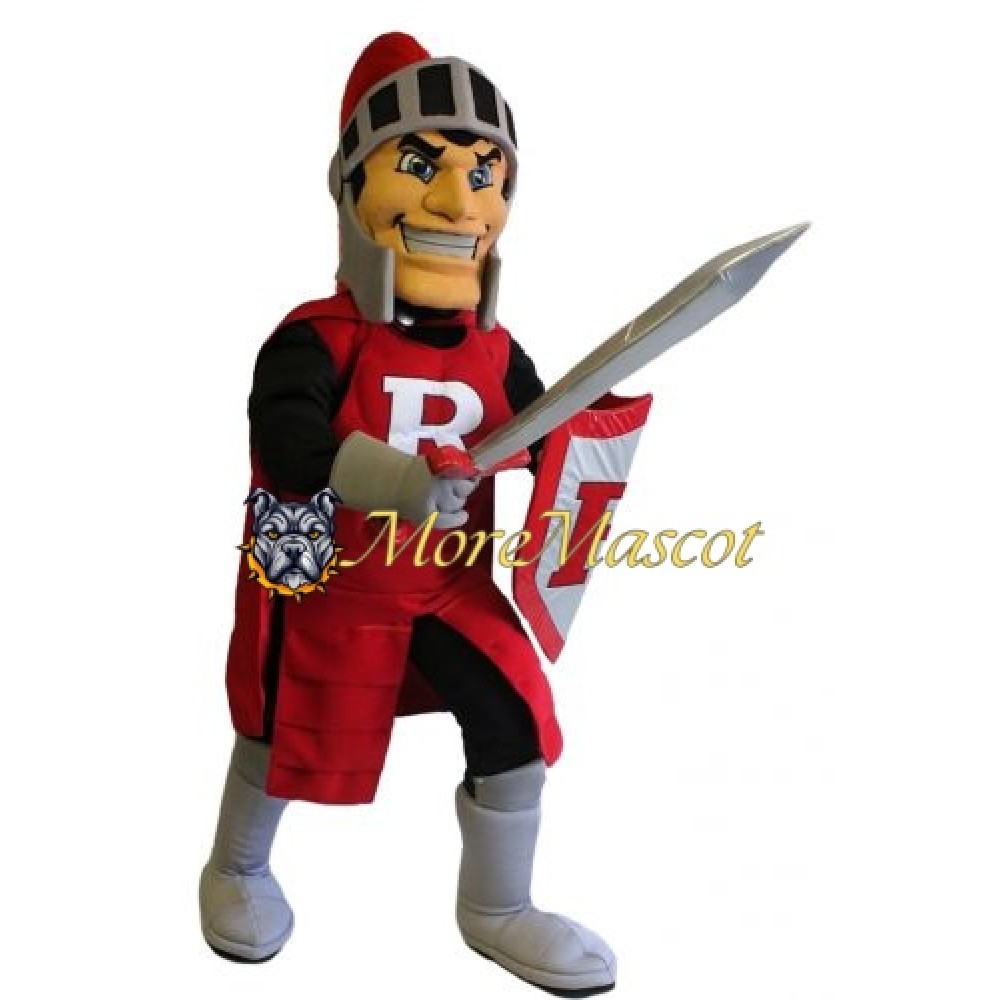 Realistic Red Knight Mascot Costume