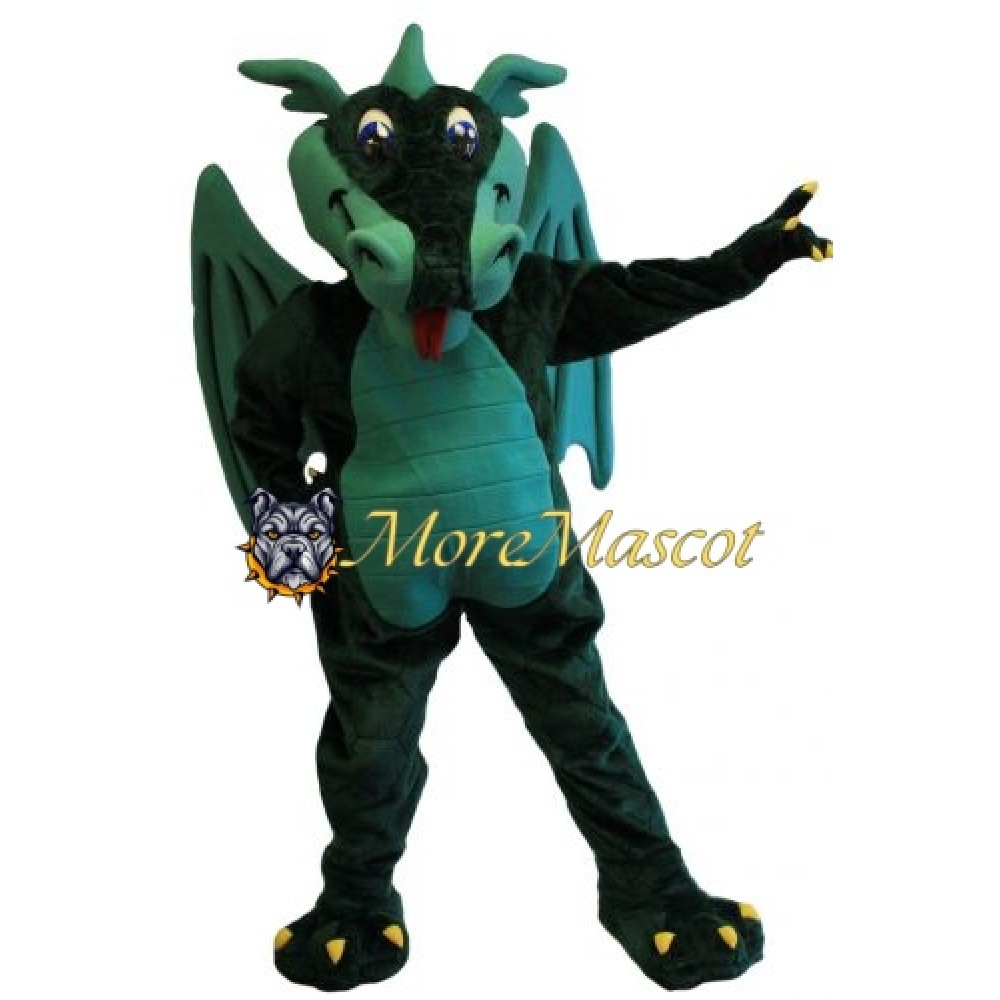 Realistic Green Dragon Mascot Costume