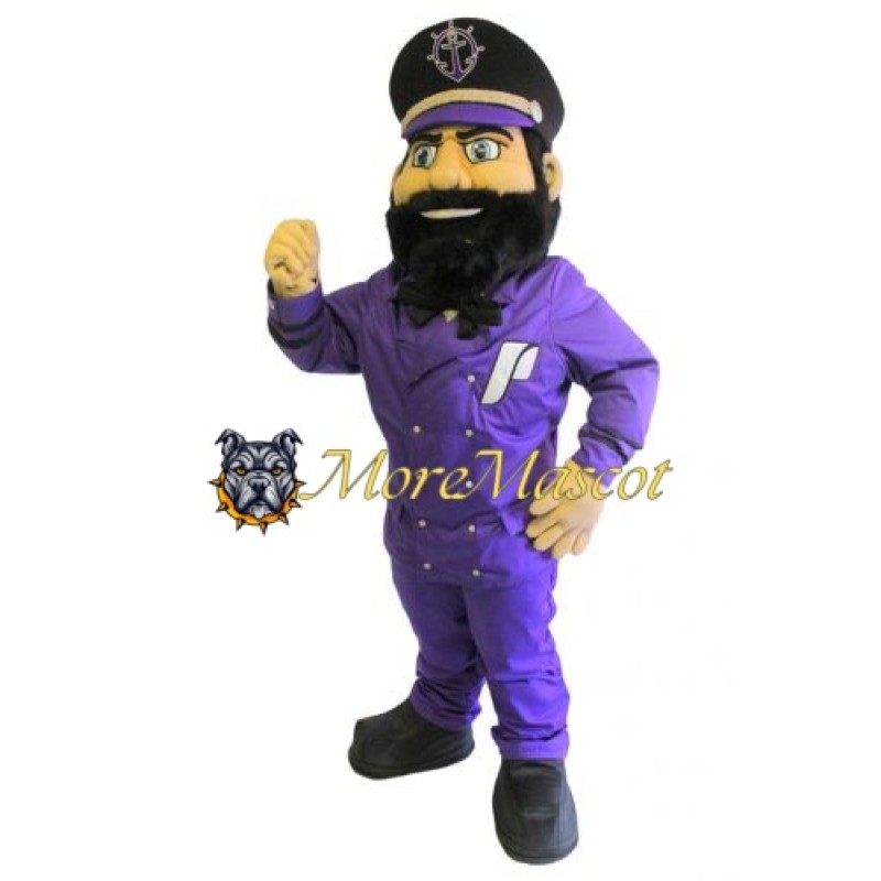Purple Captain Mascot Costume