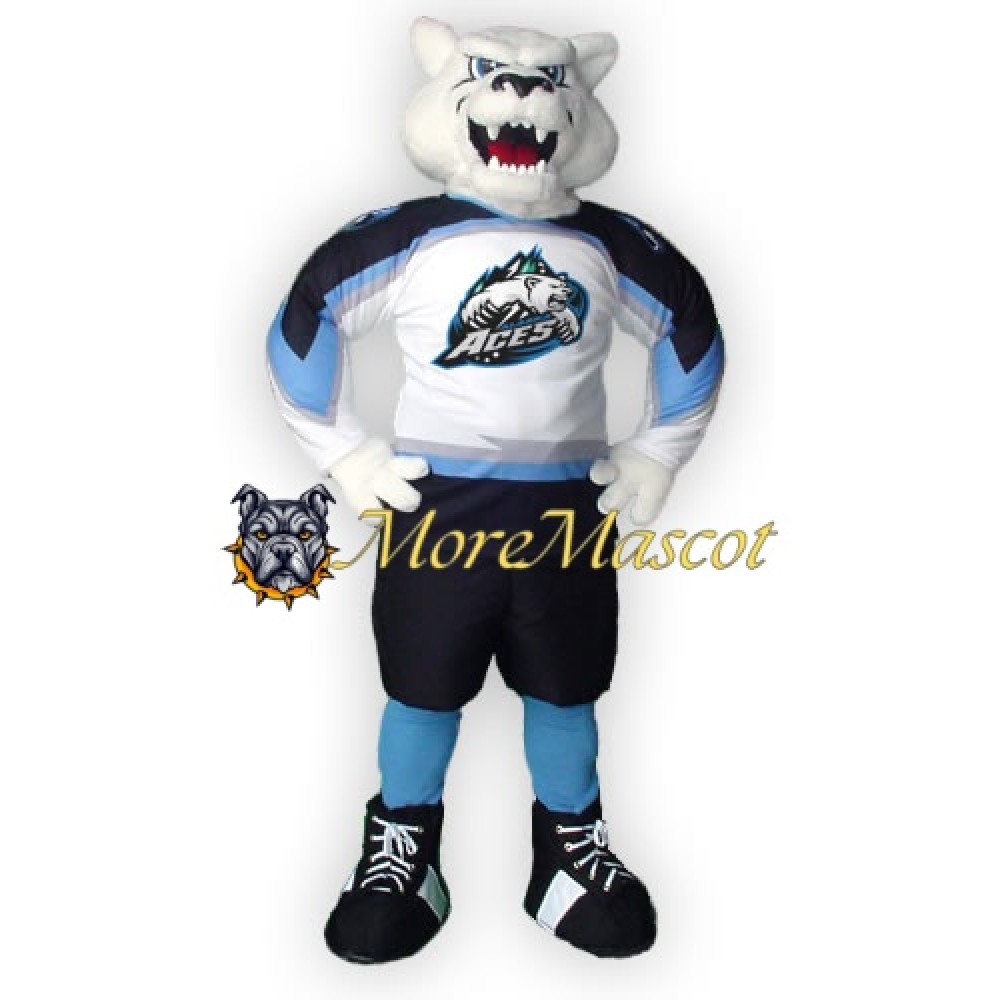 Power White Bear Mascot Costume
