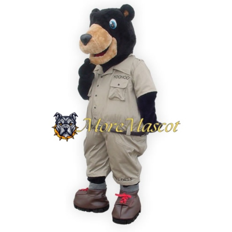 Friendly Black Bear Mascot Costume