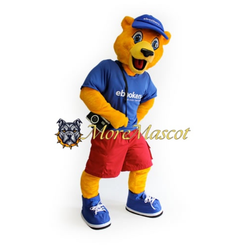 Orange Bear Mascot Costume