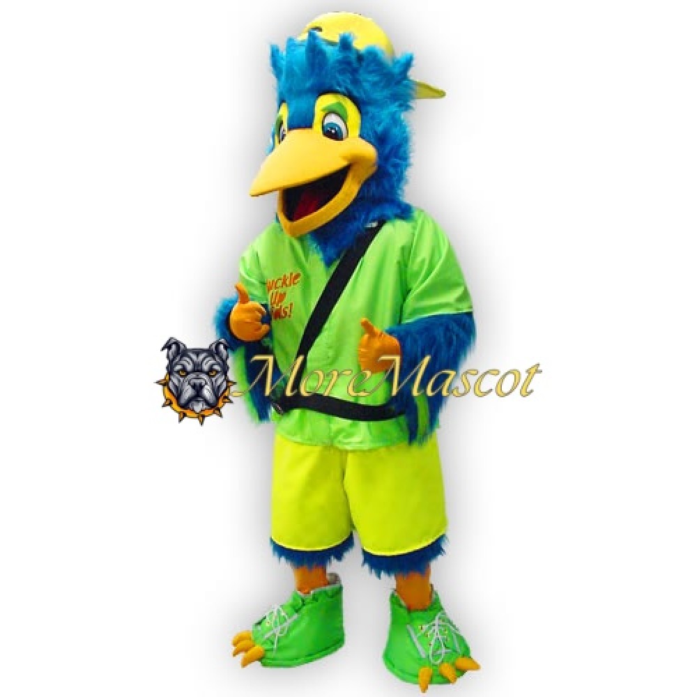 Happy Blue Bird Mascot Costume
