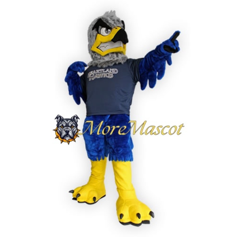 Power Blue Hawk Mascot Costume