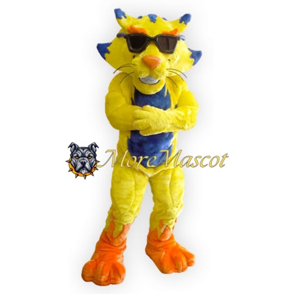 Cool Yellow Tiger Mascot Costume