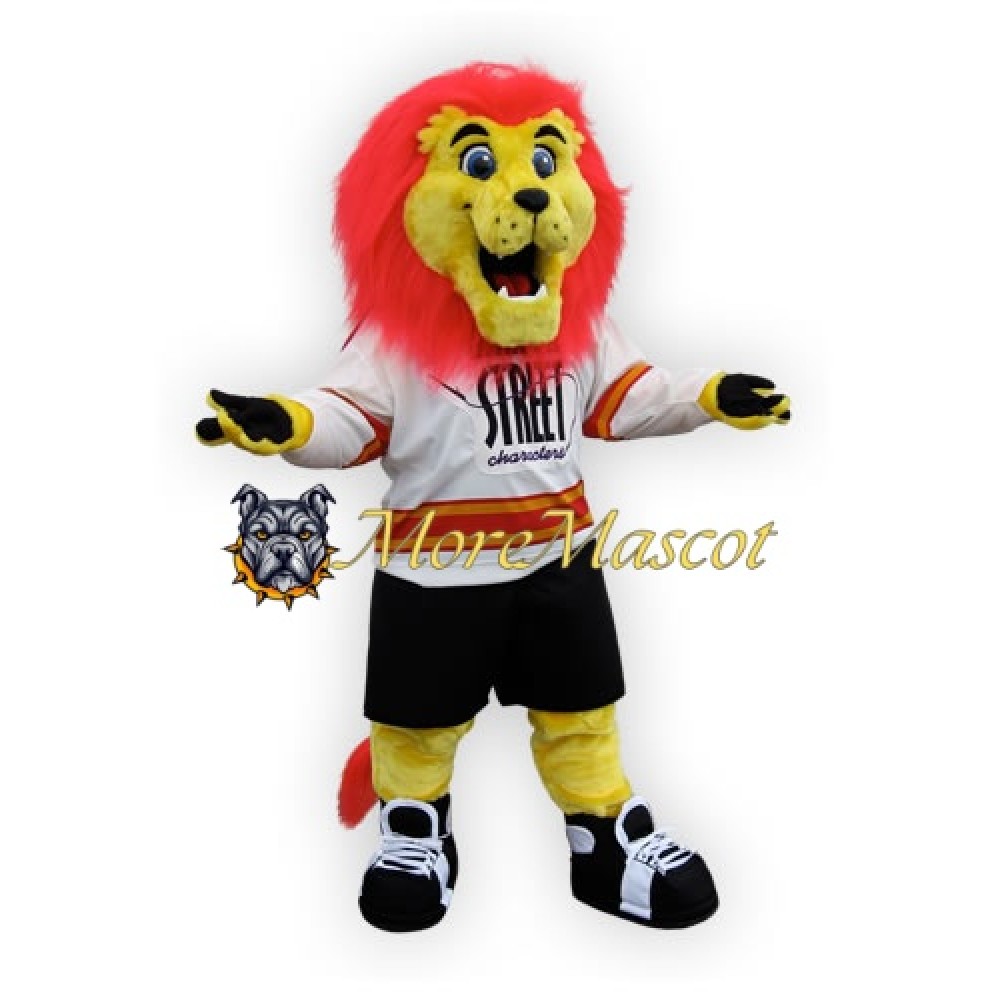 Sport Yellow Lion Mascot Costume