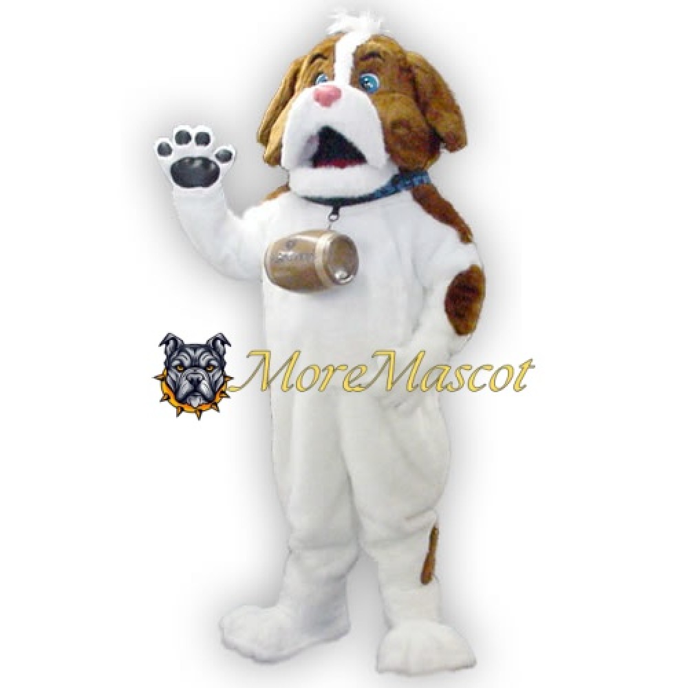 Dr. White Dog Mascot Costume