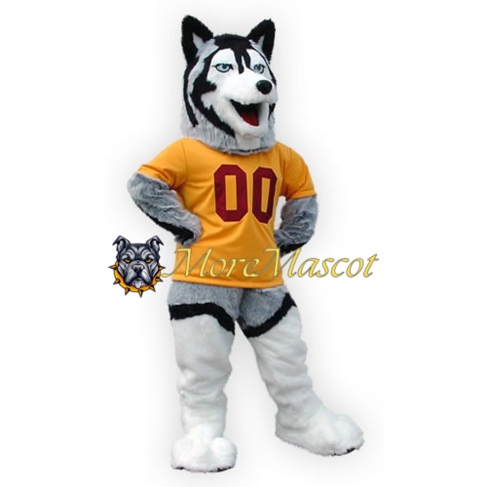 Gray & White Wolf Mascot Costume