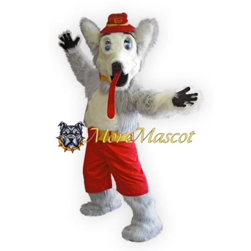 Funny Gray Dog Mascot Costume