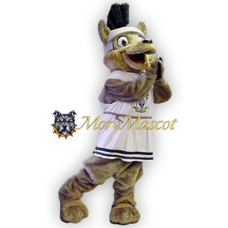 Samurai Brown Wolf Mascot Costume