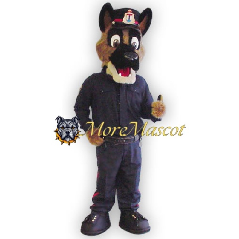 Adult Police Wolf Dog Mascot Costume