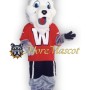 Gray and White Wolf Mascot Costume