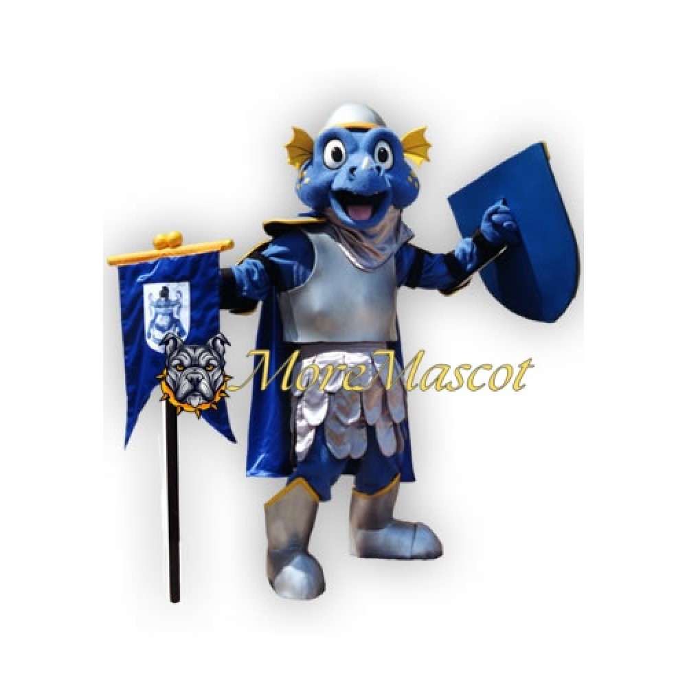 Warrior Blue Dragon Mascot Costume