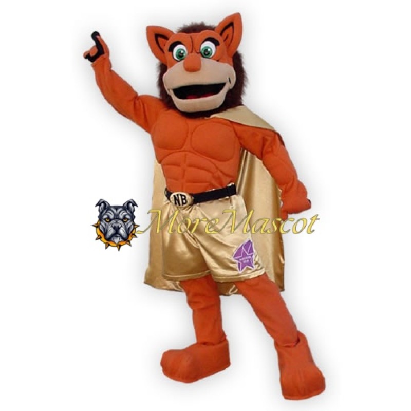 Super Muscle Lion Mascot Costume