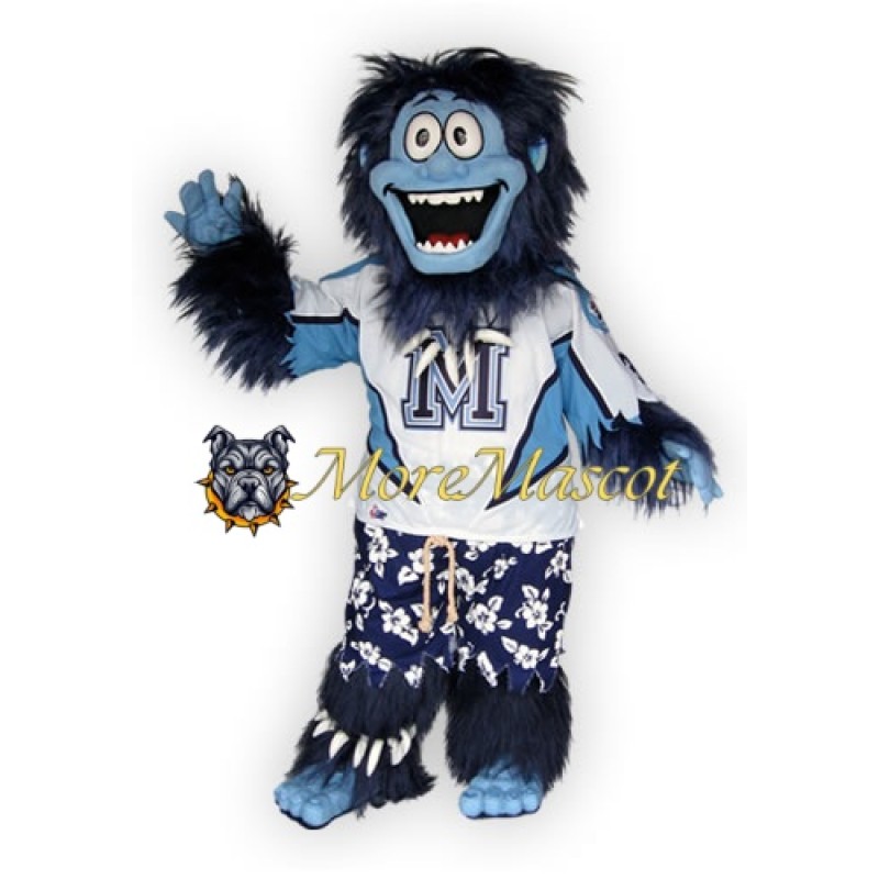 Blue Savage Mascot Costume
