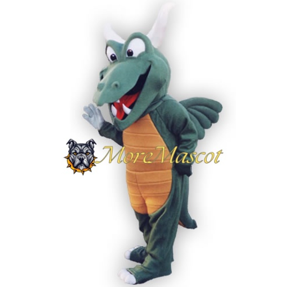 Happy Green Dragon Mascot Costume
