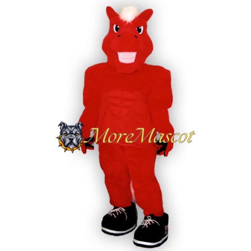 Muscle Red Horse Mascot Costume
