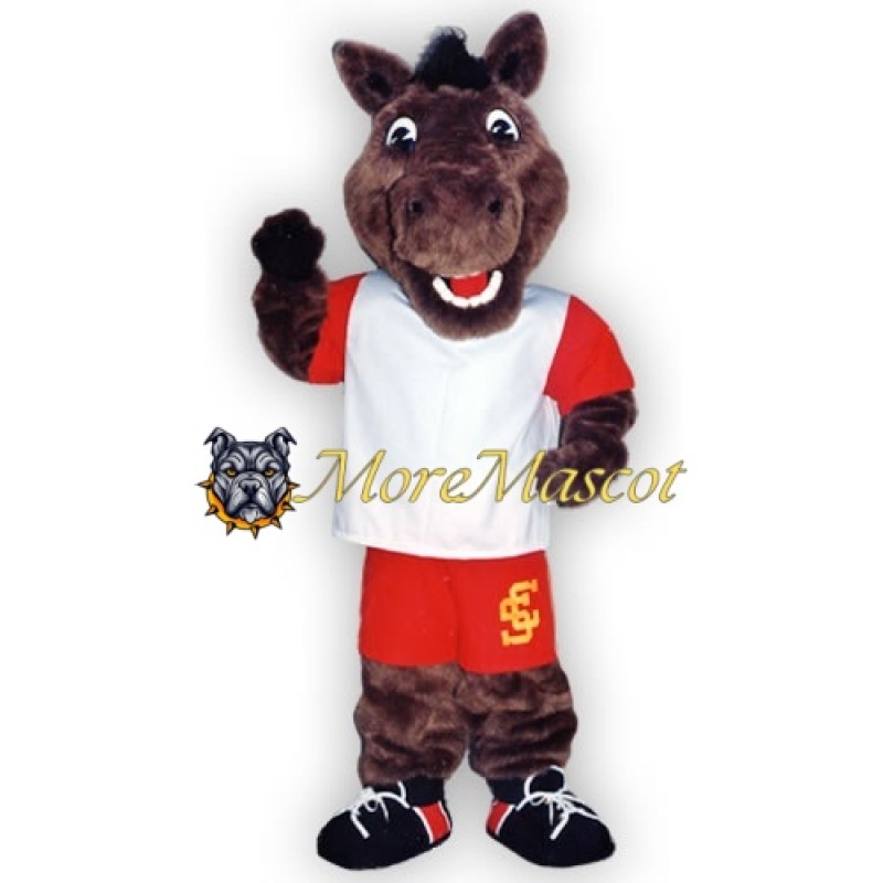 College Brown Horse Mascot Costume