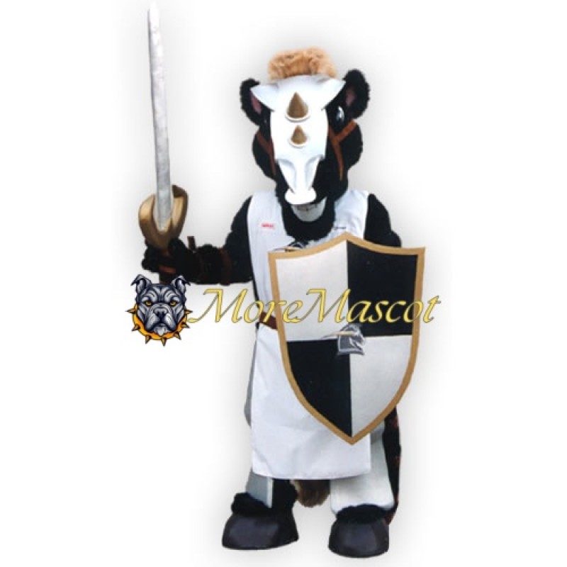 Samurai Black Horse Mascot Costume