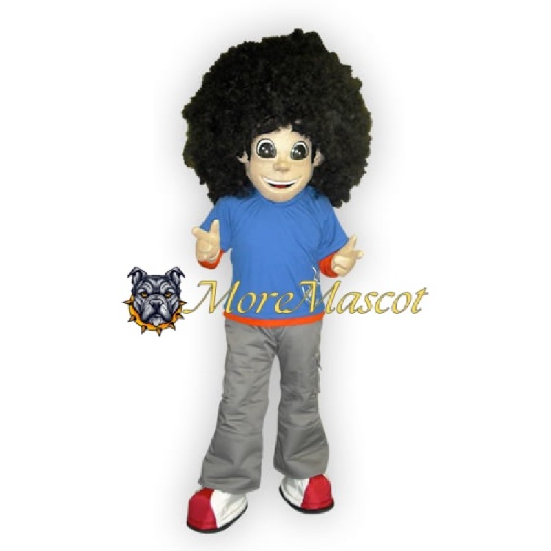 Afro Boy Mascot Costume