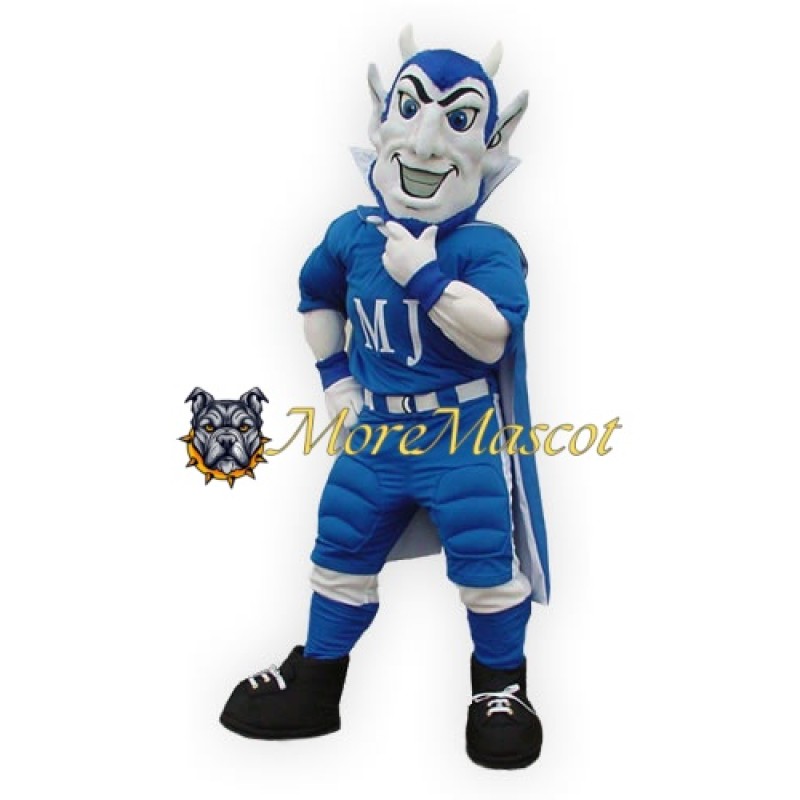 Muscle Blue Devil Mascot Costume