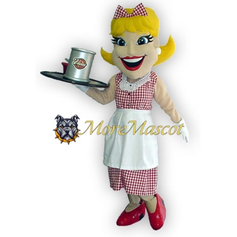 Beautiful Waiter Mascot Costume