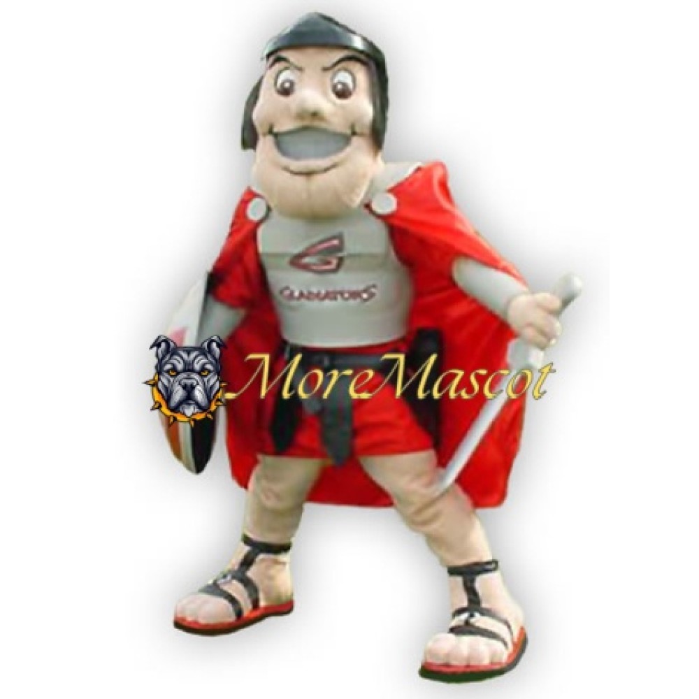 Red and Silver Knight Mascot Costume