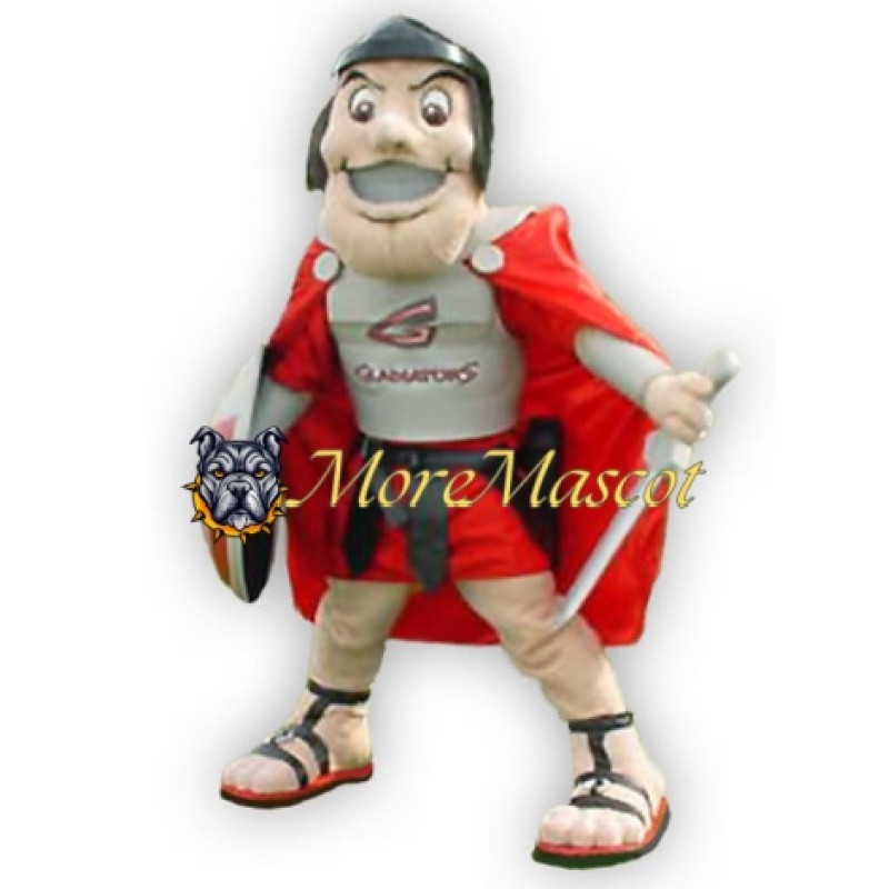 Red and Silver Knight Mascot Costume