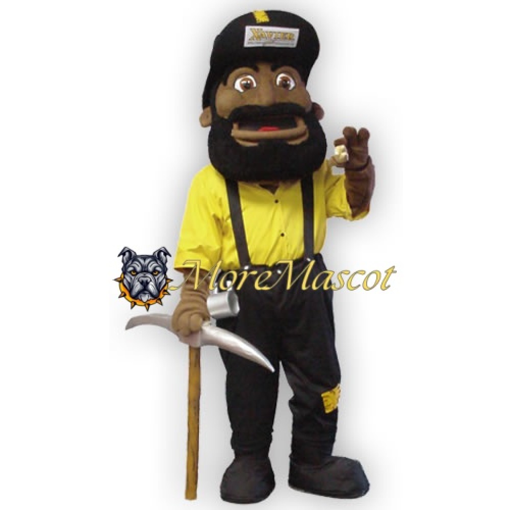 Black Miner Mascot Costume