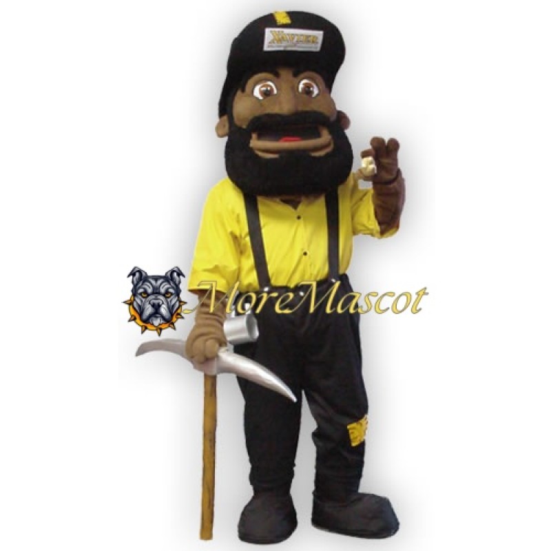Black Miner Mascot Costume