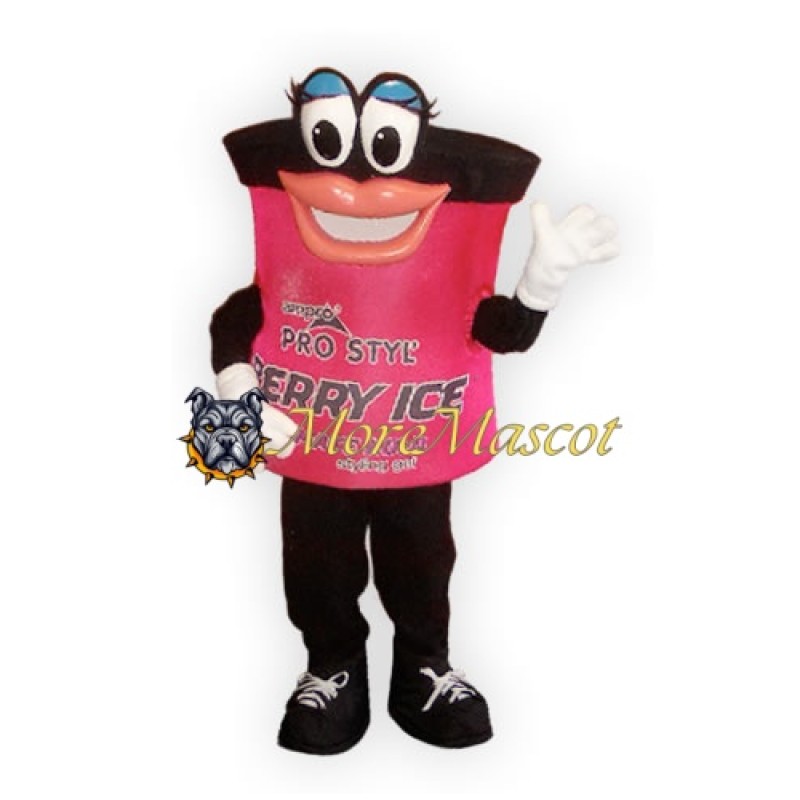 Raspberry Colored Hair Gel Mascot Costume