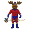 Muscular Superhero Moose Mascot Costume