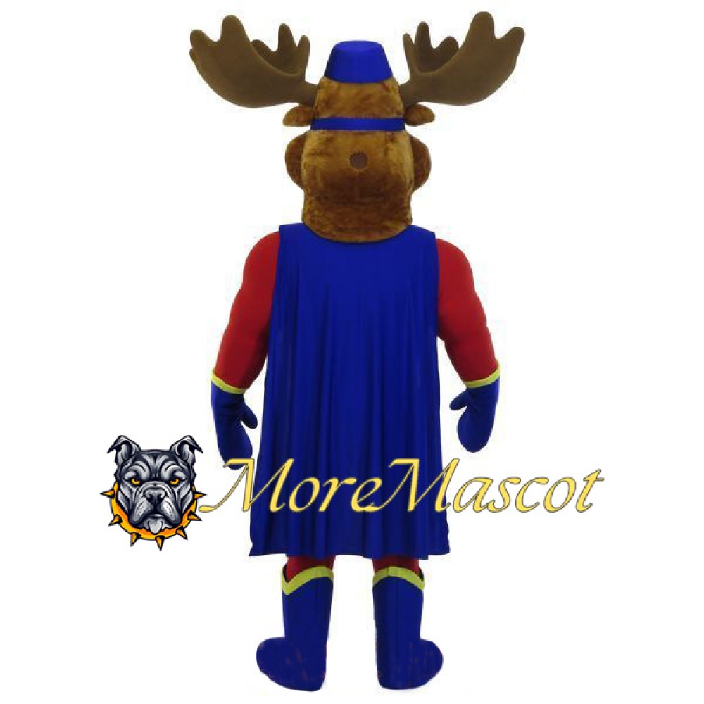 Muscular Superhero Moose Mascot Costume