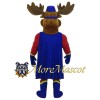 Muscular Superhero Moose Mascot Costume