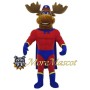 Muscular Superhero Moose Mascot Costume