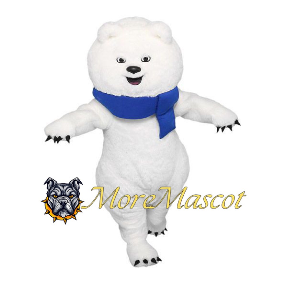 Furry Polar Bear Mascot Costume