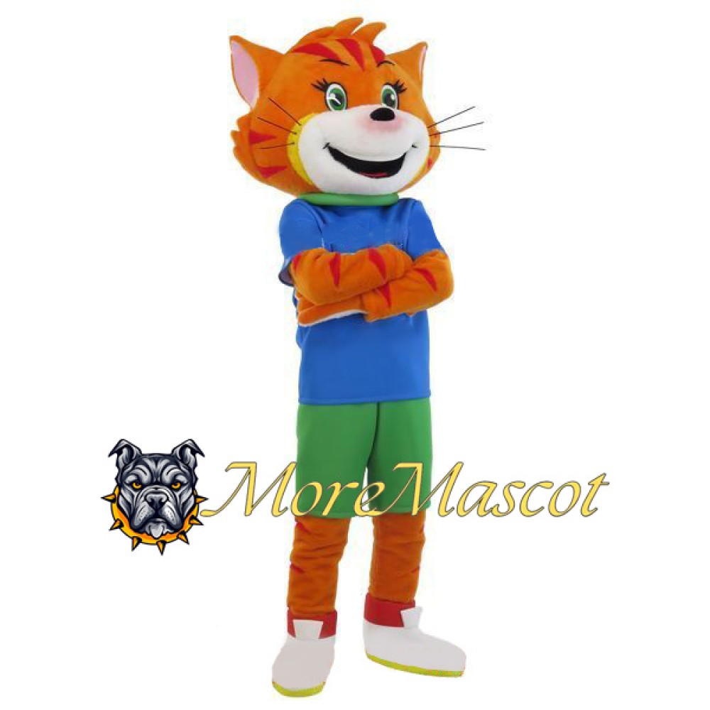 Sport Orange Cat Mascot Costume