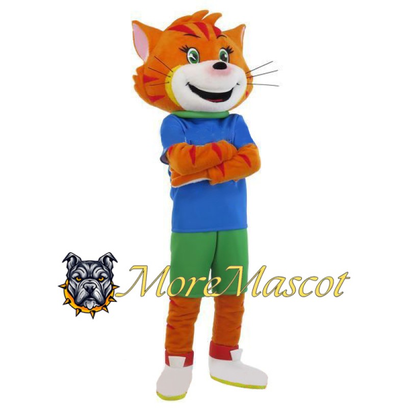 Sport Orange Cat Mascot Costume