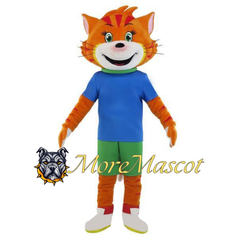 Sport Orange Cat Mascot Costume