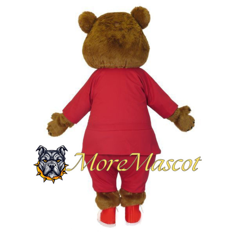 Red Suit Bear Mascot Costume
