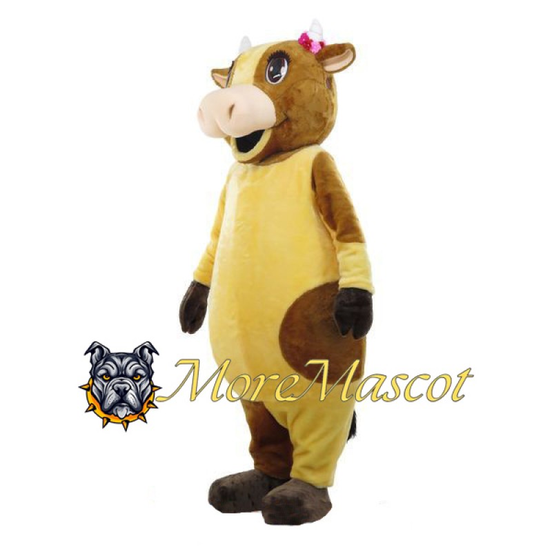 Yellow Cow Mascot Adult Costume