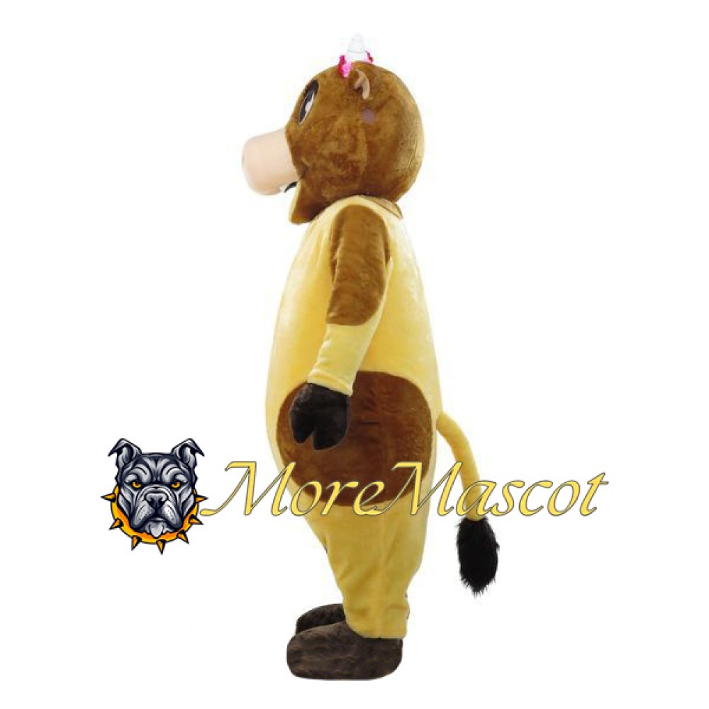 Yellow Cow Mascot Adult Costume