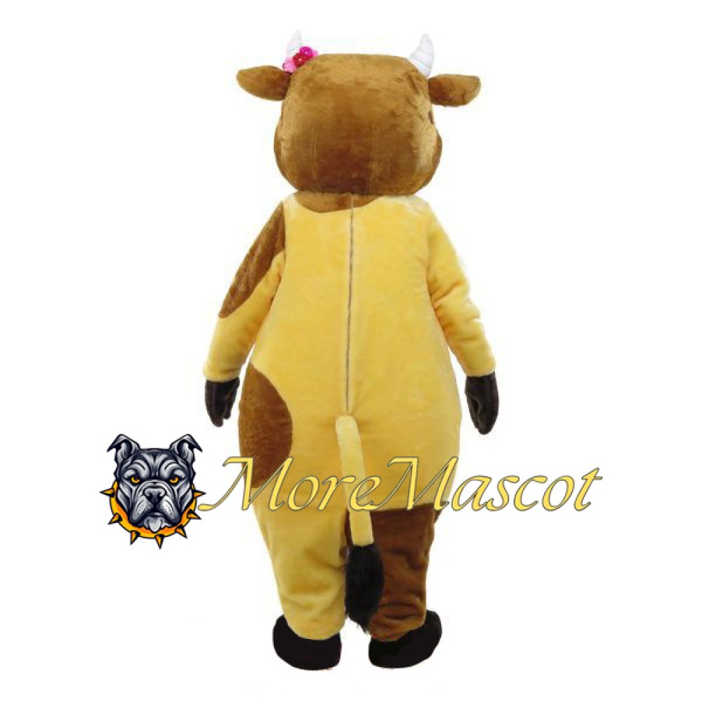 Yellow Cow Mascot Adult Costume