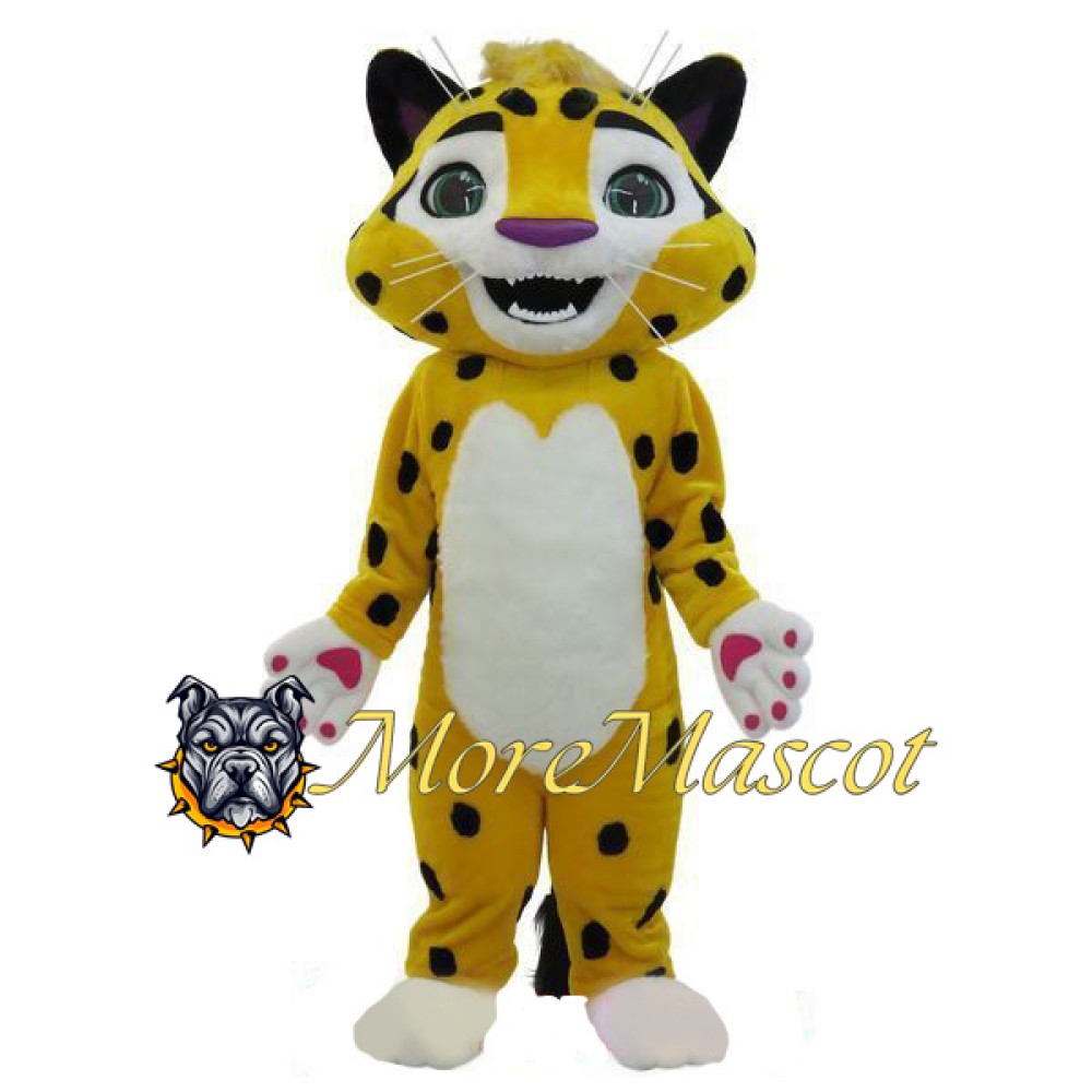 Yellow Baby Leopard Mascot Costume