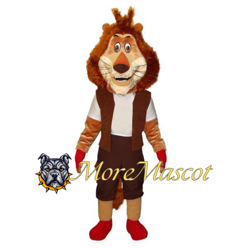 Lion With Vest Mascot Costume