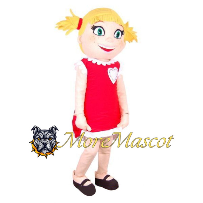 Blonde Girl Mascot Costume