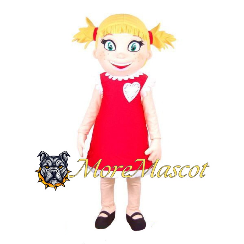 Blonde Girl Mascot Costume