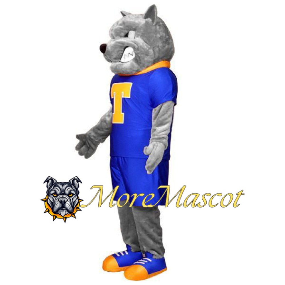 Sport Gray Bulldog Mascot Costume