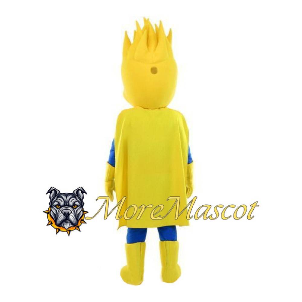 Yellow Flame Superman Mascot Costume