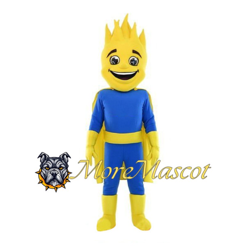 Yellow Flame Superman Mascot Costume